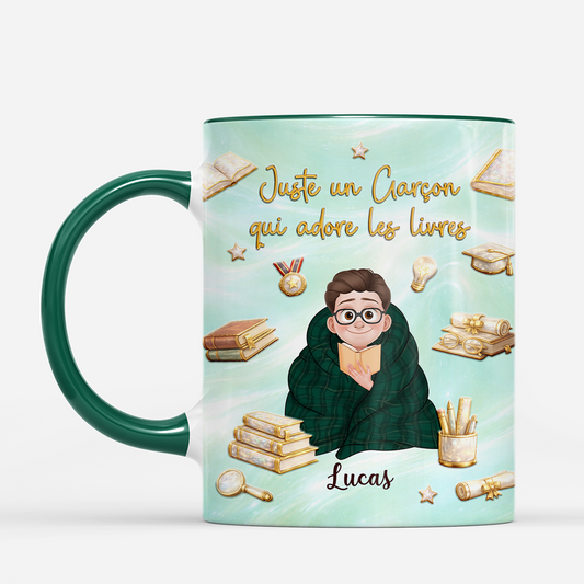 7897MFR2 effet dimpression 3d qui aime les livres mug personnalise femme 7897msfma