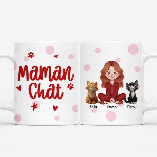 7899MFR1 maman chat avec amour mug personnalise chat 7899m3fad