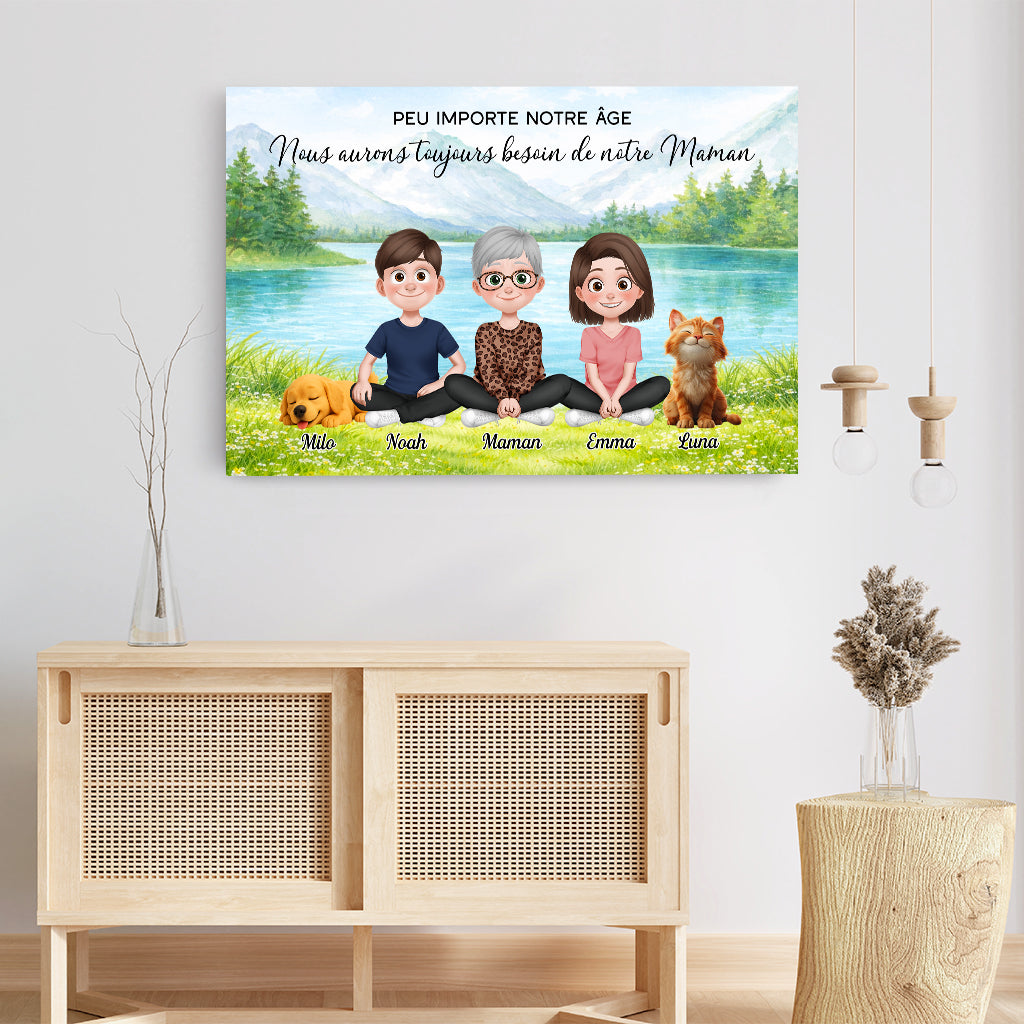 7904CFR3 toujours besoin de notre maman et papa toile personnalisee famile et animaux 7904c8pza