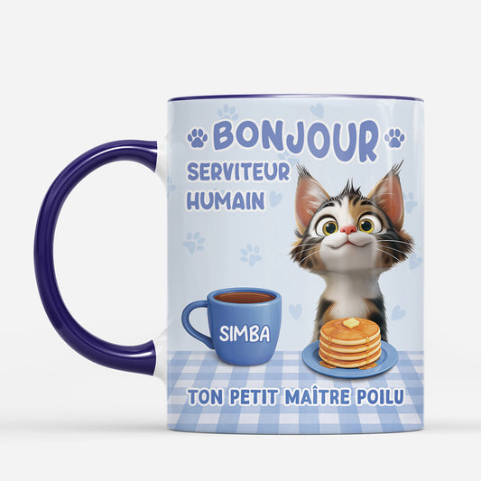 7911MFR2 bonjour serviteur humain mug personnalise chat 7911m6ptd