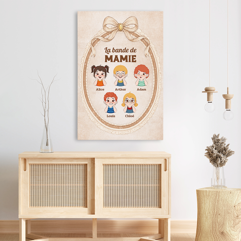 7917CFR3 ses petits enfants toile personnalisee maman mamie 7917c8xha