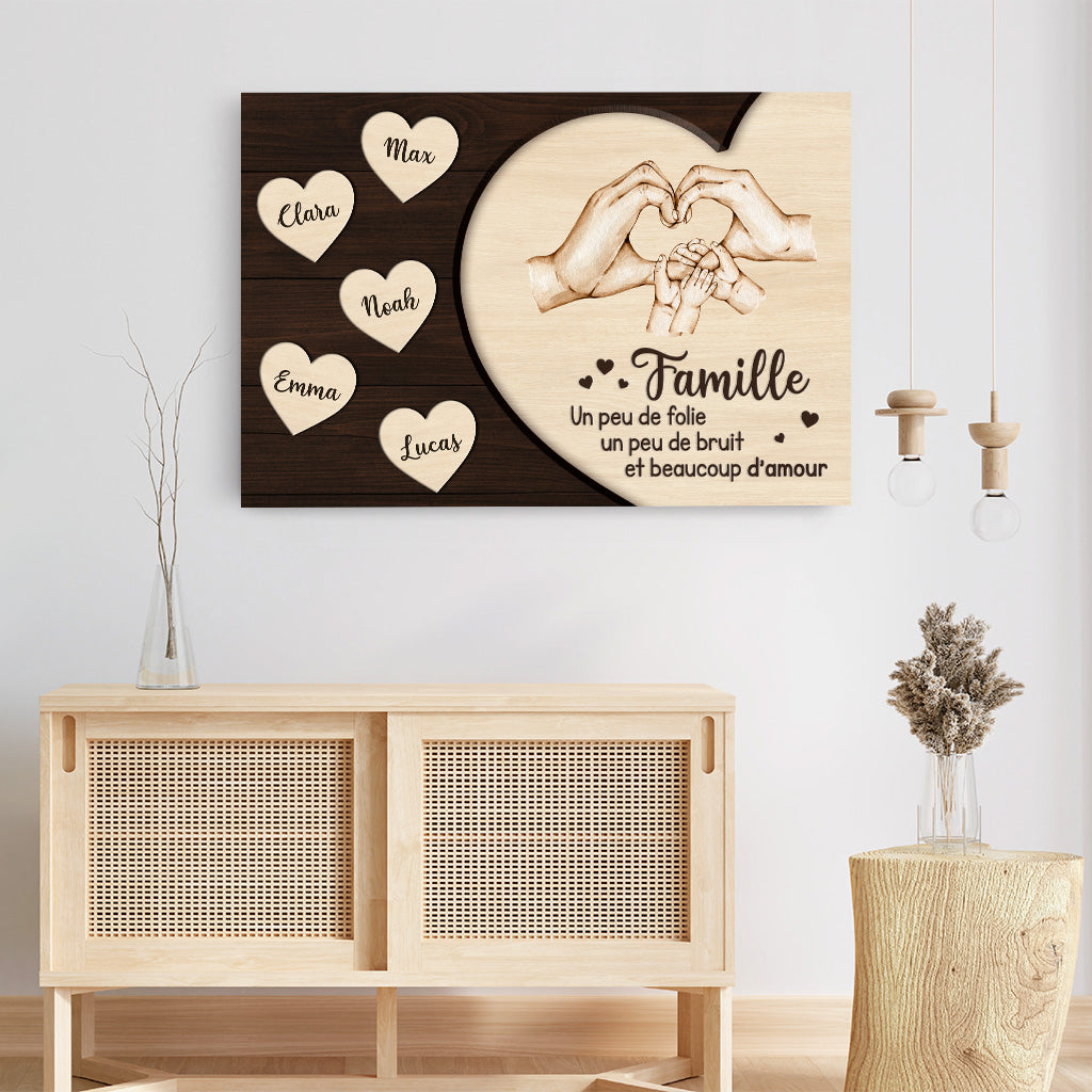 7921CFR3 effet dimpression 3d toile personnalisee famille amour de maman papa 7921cslmi