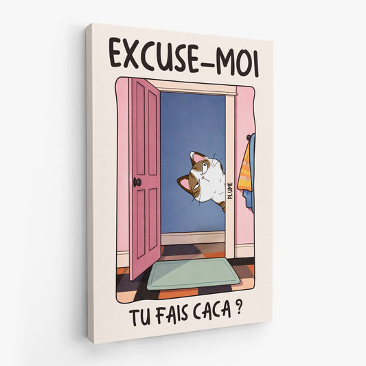 7926CFR2 toile personnalisee chat excuse moi 7926cslnd