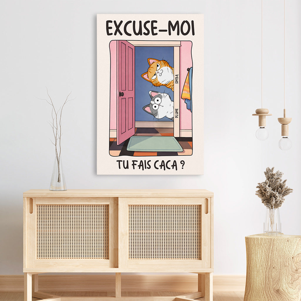 7926CFR3 toile personnalisee chat excuse moi 7926cslnd