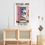 7926CFR3 toile personnalisee chien excuse moi 7926cslnc