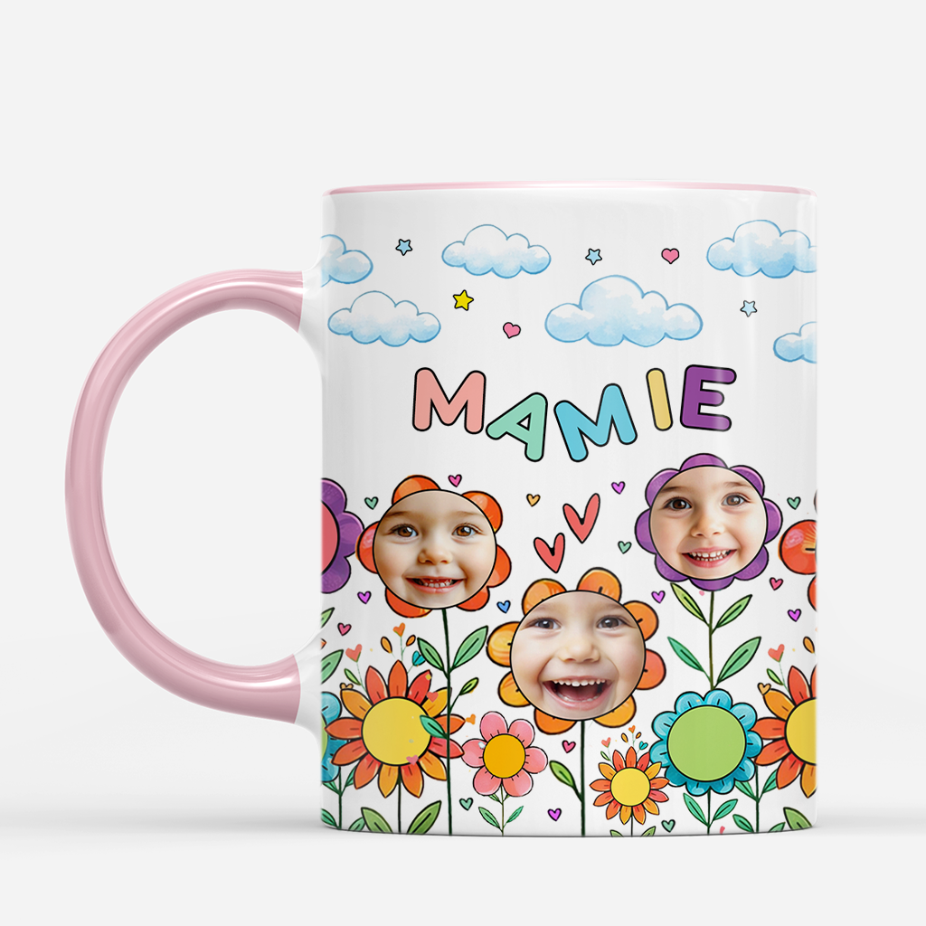 7931MFR2 ses jolies fleurs mug personnalise papy mamie avec photo 7931mtfhb