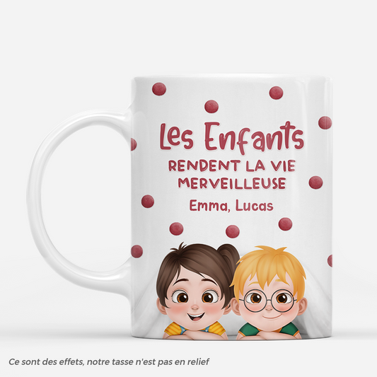 7936MFR1 effet dimpression 3d la vie avec petits enfants mug personnalise mamie maman papa papy 7936m8fza