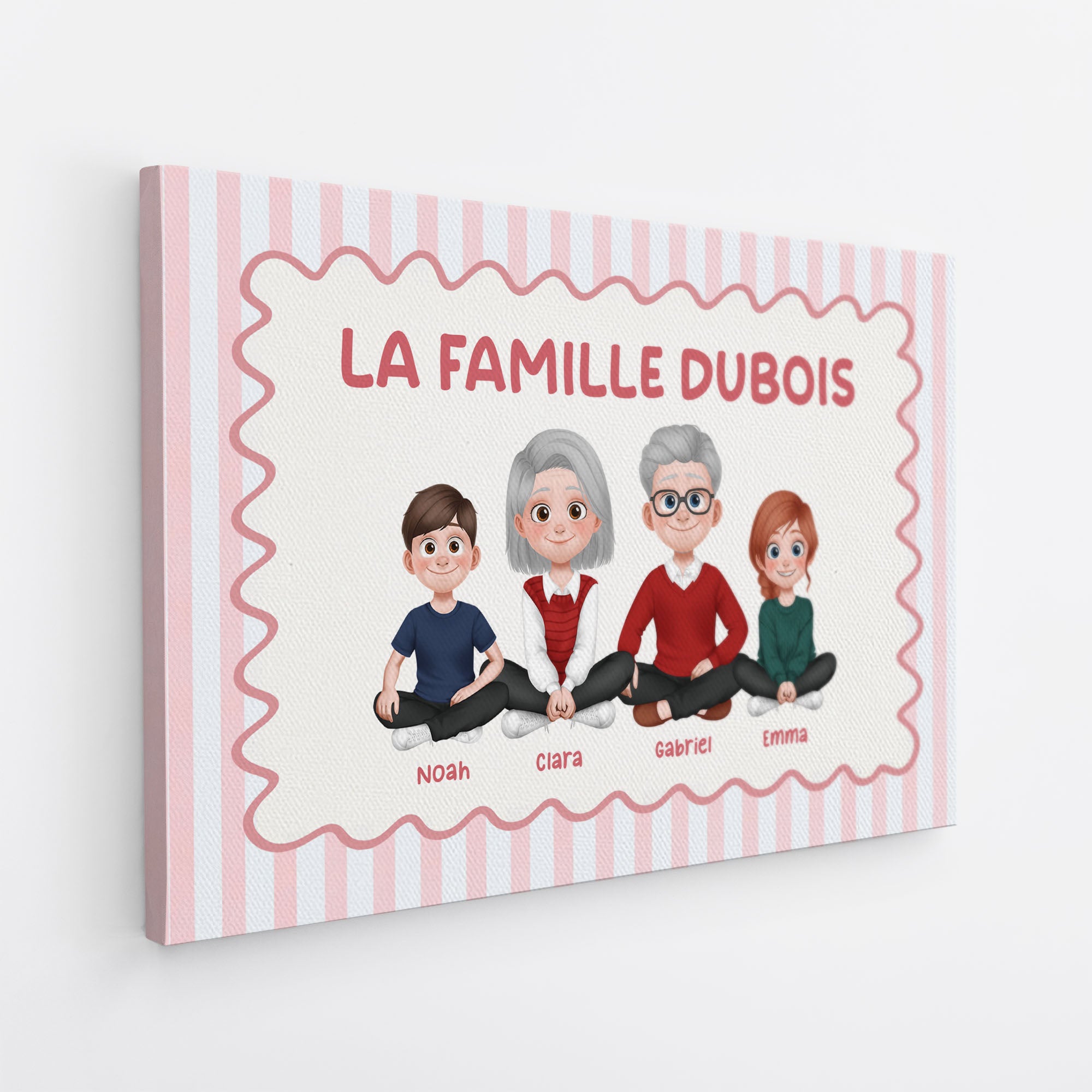 7945CFR1 notre famille avec chat et chien toile personnalisee famille animaux 7945c3vmf_2