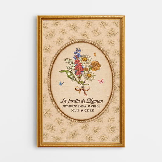 7951CFR1 effet dimpression 3d le jardin de maman vintage toile personnalisee mamie maman 7951ccpca