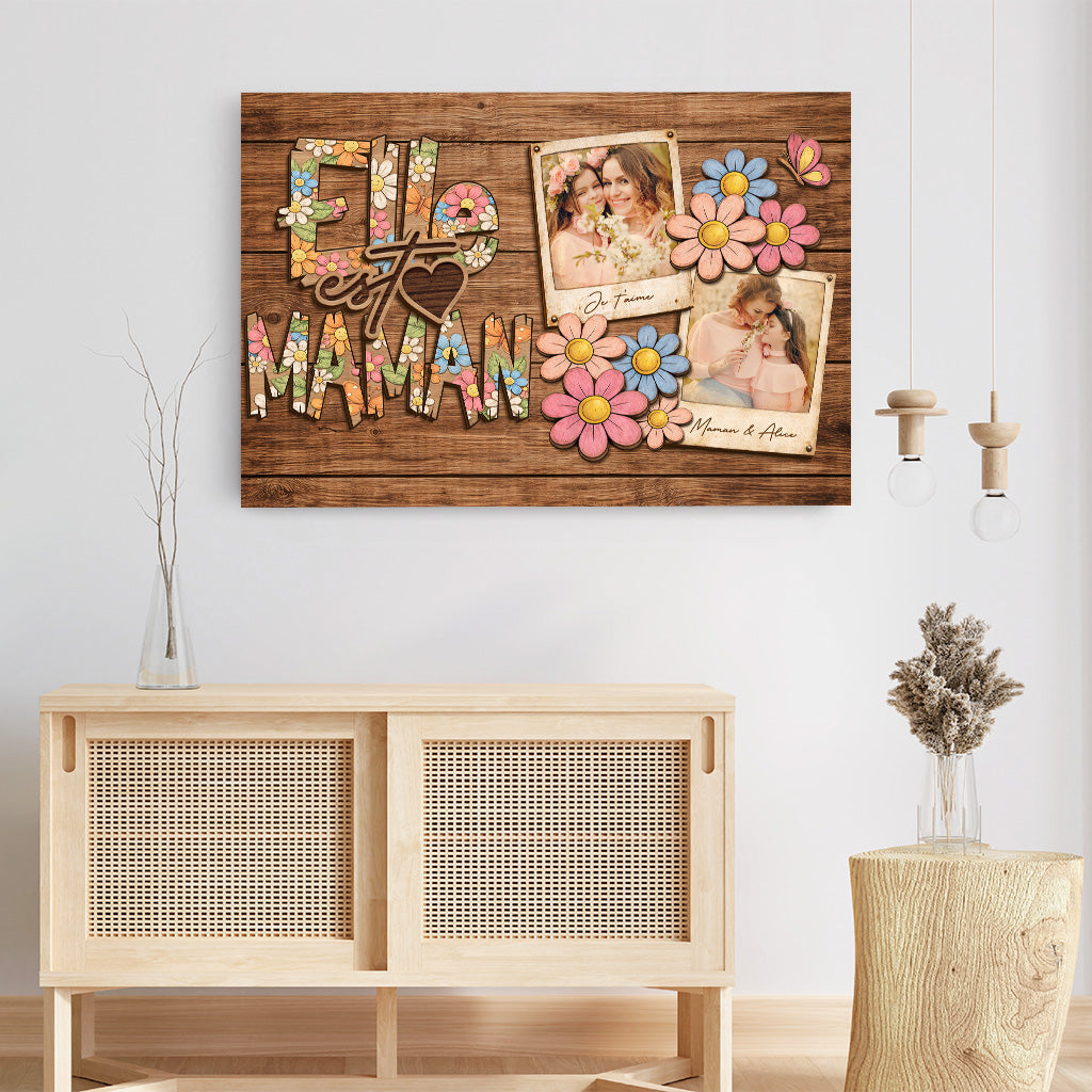 7972CFR3 elle cest maman mamie toile avec photo personnalisee 7972ctqna
