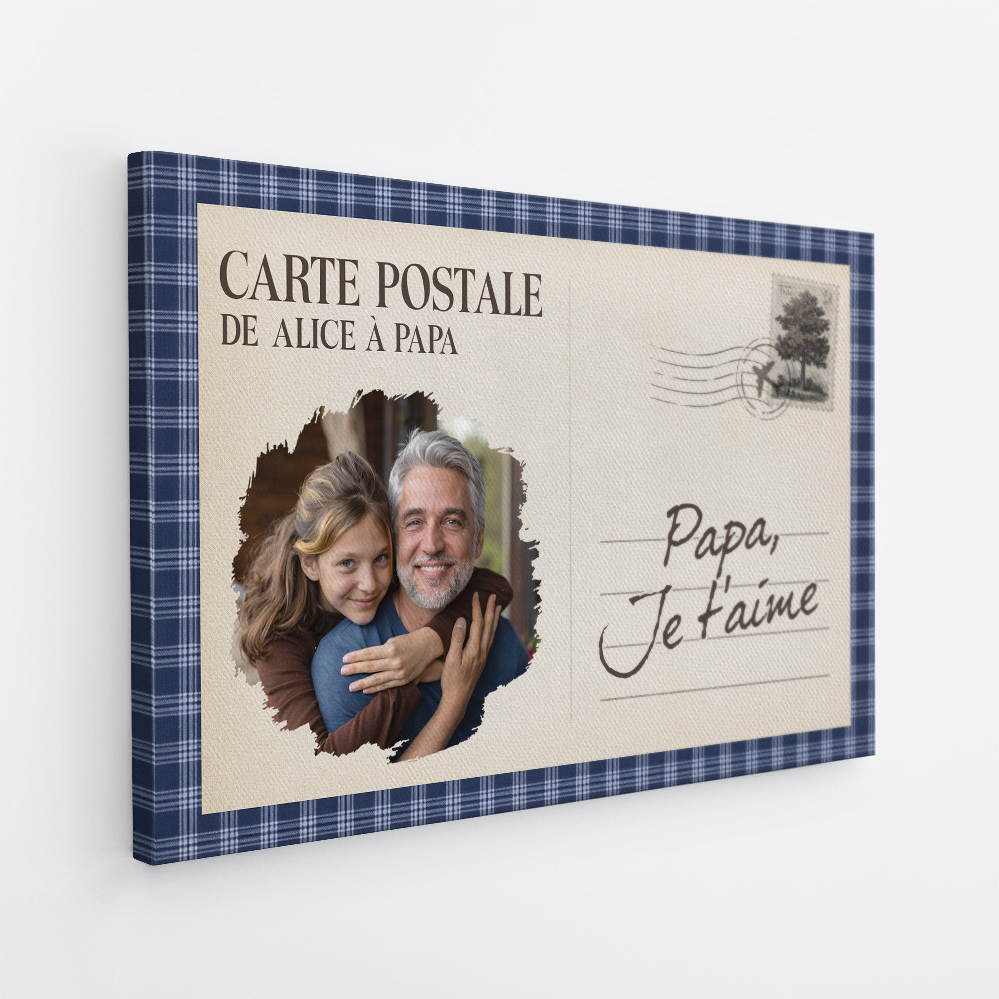 7973CFR2 papa maman je taime toile avec photo personnalisee 7973ccqza