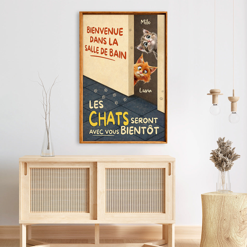 7974CFR3 la salle de bain avec chat toile personnalisee chat 7974ccqmd