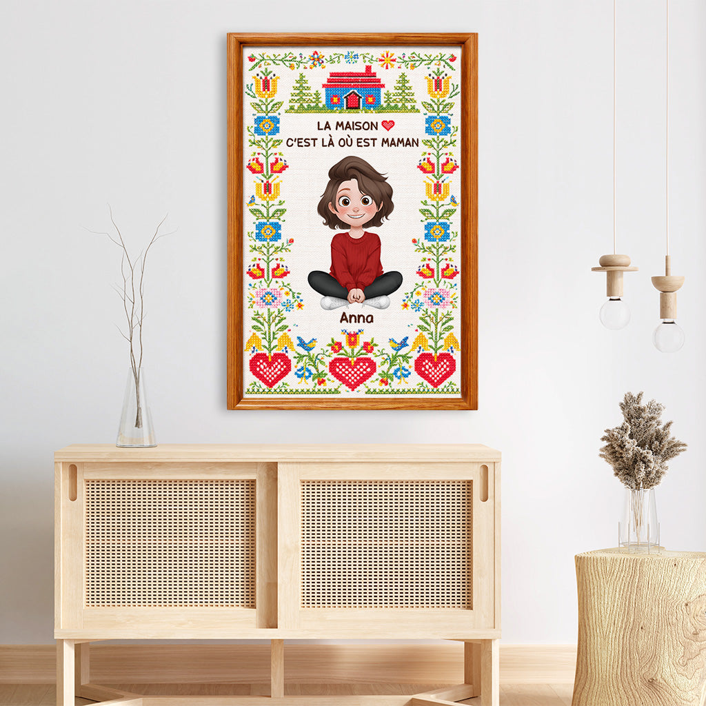 7975CFR1 maison cest la ou est maman toile personnalisee mamie maman 7975ccvca_1