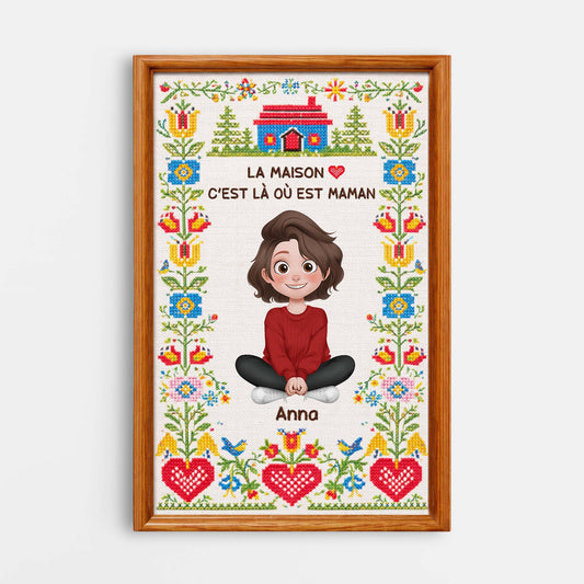 7975CFR1 maison cest la ou est maman toile personnalisee mamie maman 7975ccvca_2