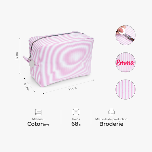 7982AFR2 cadeau pour femme utile_ trousse a maquillage personnalisee rayee avec prenom brode 7982ab0p5a