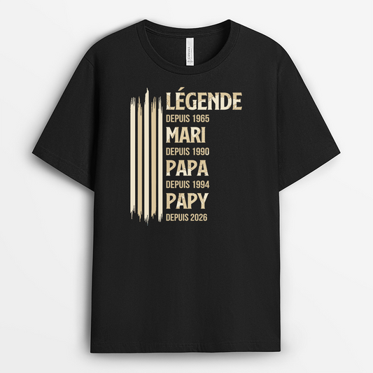 8022AFR1 etre legende papa papy t shirt personnalise papa papy 8022a8phb