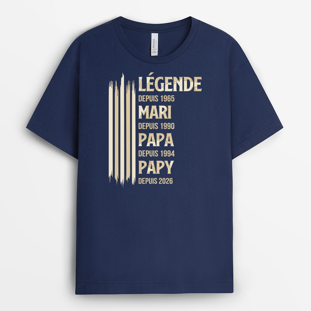 8022AFR2 etre legende papa papy t shirt personnalise papa papy 8022a8phb