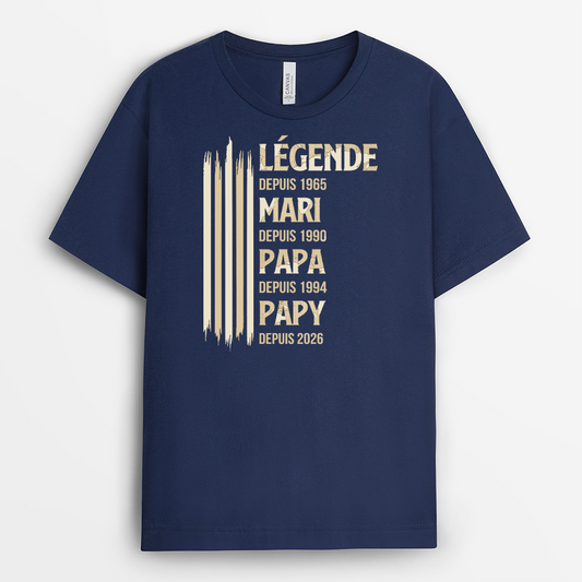 8022AFR2 etre legende papa papy t shirt personnalise papa papy 8022a8phb
