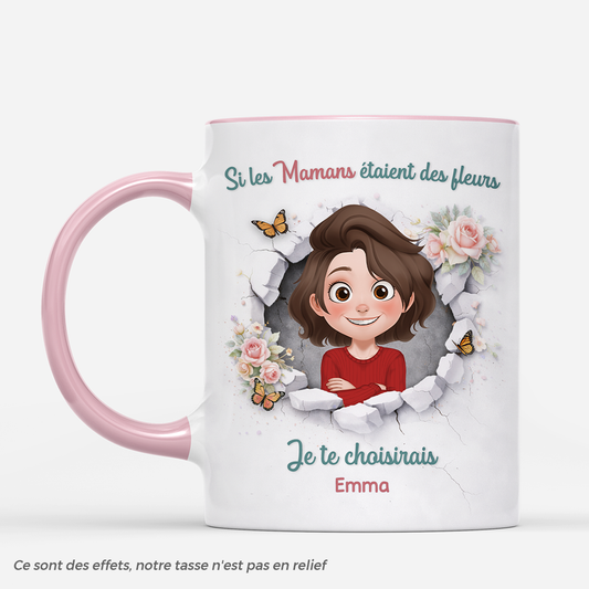 8025MFR1 effet dimpression 3d mug personnalise maman mamie avec photo si tu etait fleur 8025mshca