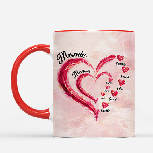8031MFR1 mug personnalise maman mamie grand coeur rouge de mamie 8031mtqaa
