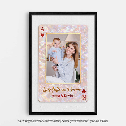 8037CFR1 meilleure maman papa du monde toile avec photo personnalisee 8037c8qma