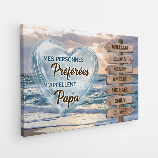 8044CFR2 les enfants mappellent maman papa toile personnalisee famille 8044ctqha