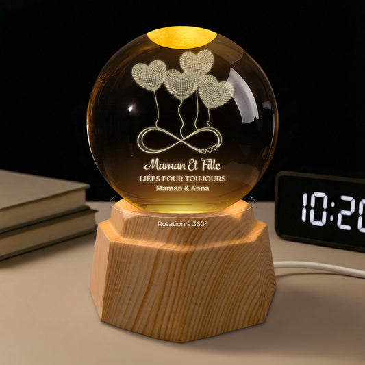 8058LFR1 cadeau pour maman papa et enfant veilleuse boule de cristal 3d personnalisee 8058l6qca