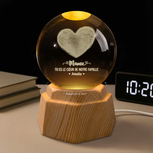 8059LFR2 maman papa le coeur de notre famille veilleuse boule de cristal 3d personnalisee 8059l6pma