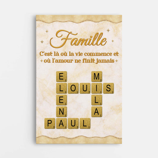 8062CFR1 effet dimpression 3d amour ne finit jamais toile mots croises famille personnalise 8062ccqzi