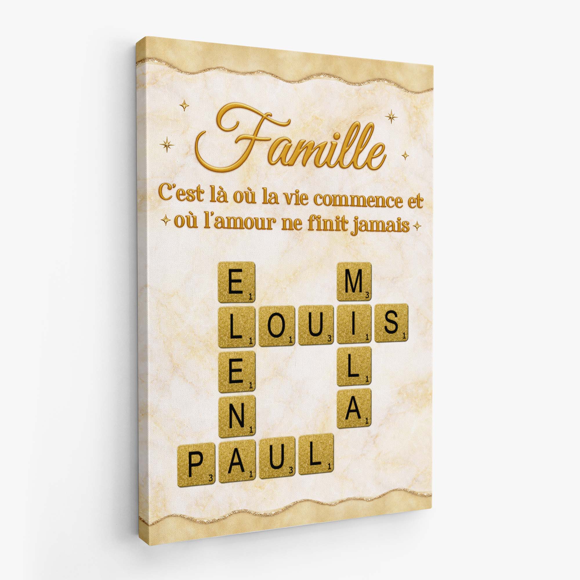 8062CFR2 effet dimpression 3d amour ne finit jamais toile mots croises famille personnalise 8062ccqzi