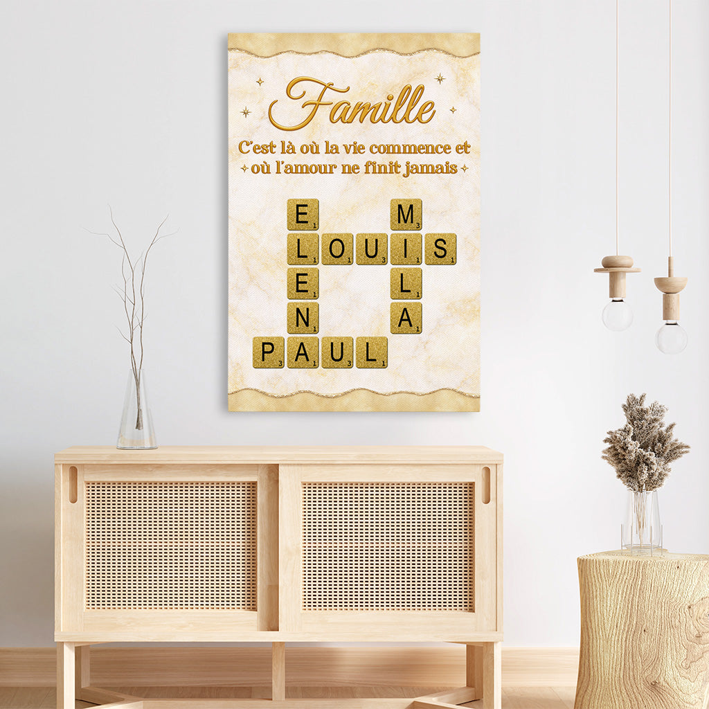 8062CFR3 effet dimpression 3d amour ne finit jamais toile mots croises famille personnalise 8062ccqzi