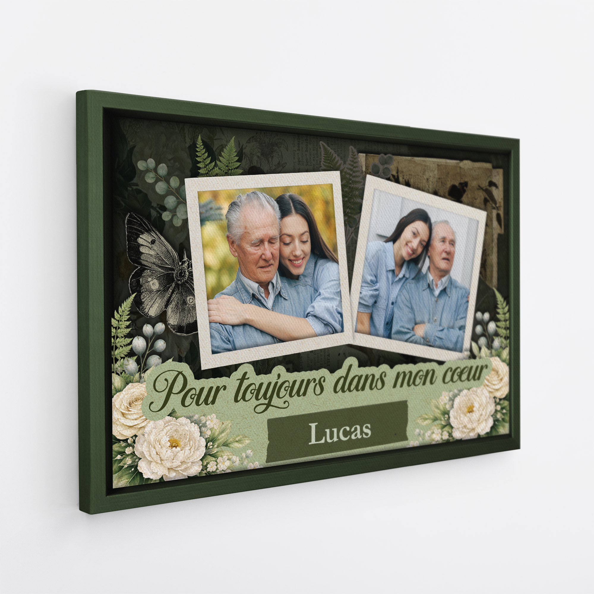 8068CFR2 effet dimpression 3d jamais oublie toile avec photo personnalisee commemorative femmehomme 8068c3fwa