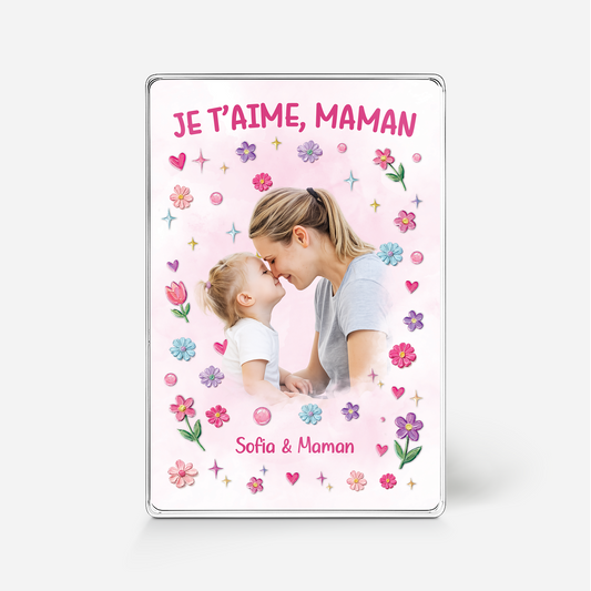 8100RFR1 plaque en acrylique personnalisee rectangulaire photo maman papa je taime 8100r8kaa