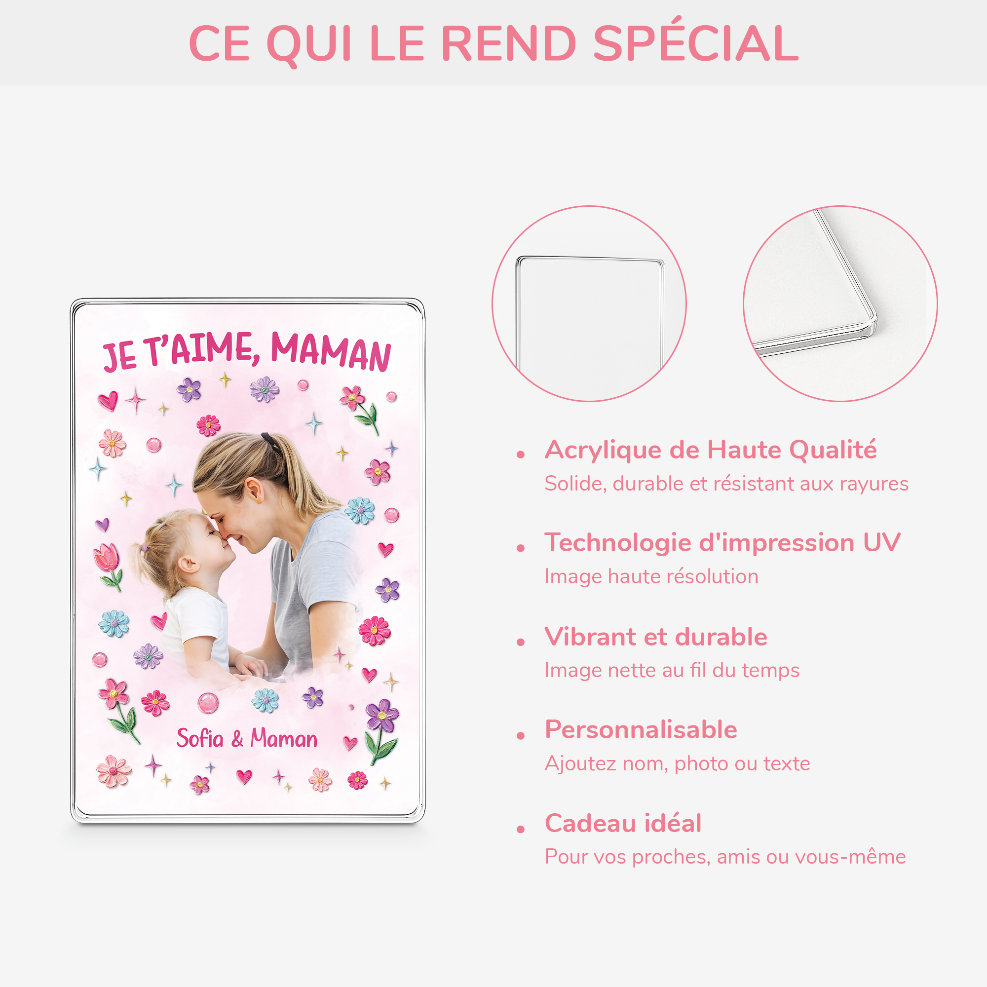 8100RFR4 plaque en acrylique personnalisee rectangulaire photo maman papa je taime 8100r8kaa