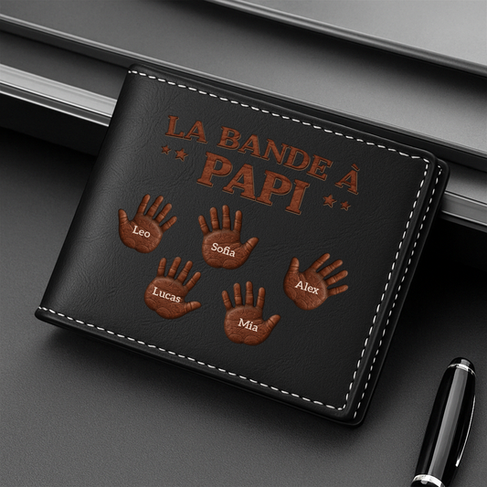 8127JFR2 effet dimpression 3d portefeuille personnalise homme _ la bande a papa papy avec enfant 8127j6kab