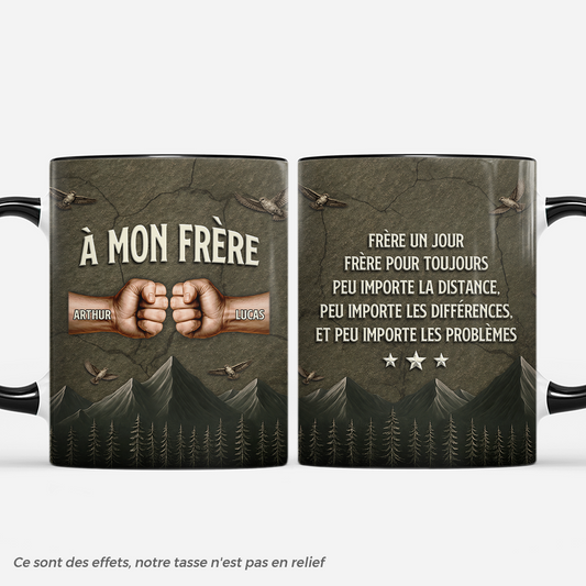 8148MFR1 effet dimpression 3d mug personnalise amis et frere_ frere un jour frere toujours 8148m3dhe