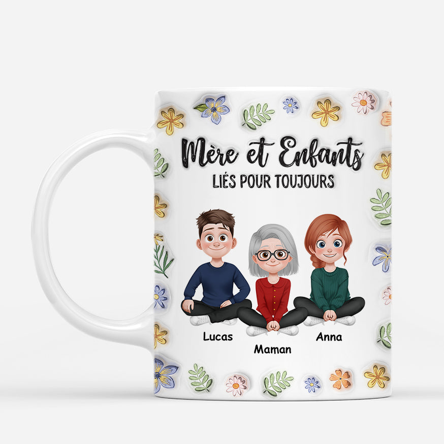 8150MFR2 effet dimpression 3d mug personnalise maman_ un lien maman et fille 8150m3lwa