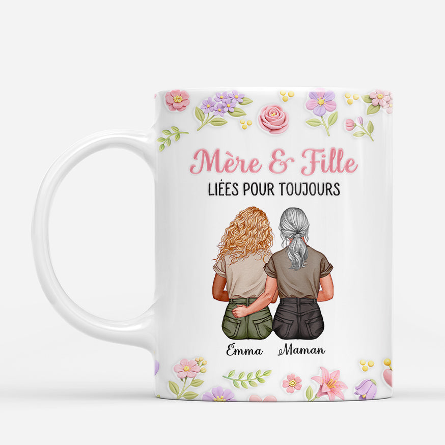 8153MFR2 effet dimpression 3d mug personnalise mamie maman lien entre maman et fille 8153mslaa