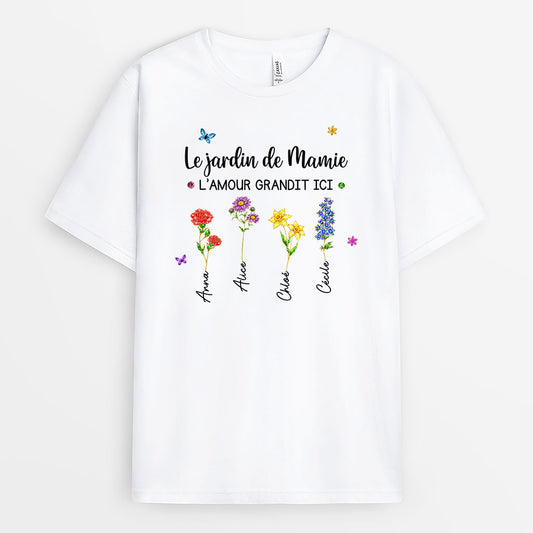 8181AFR1 le jardin de mamie petit enfant t shirt personnalise mamie maman 8181a8v5a