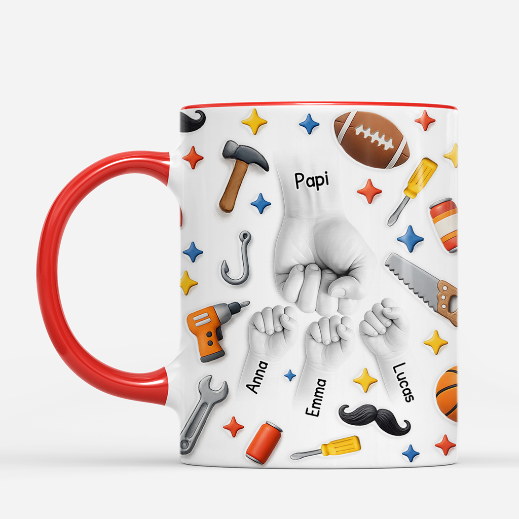 8189MFR2 effet dimpression 3d cadeau papa enfant sport mug personnalisable papa papy 8189mtfab
