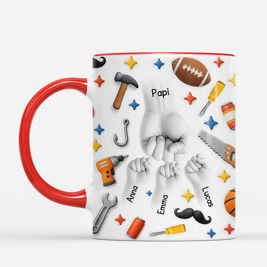 8189MFR2 effet dimpression 3d cadeau papa enfant sport mug personnalisable papa papy 8189mtfab