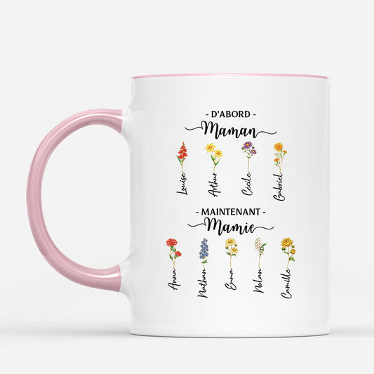 8192MFR1 dabord maman ensuite mamie avec jardin de fleur mug a personnaliser 8192m8v5a_1
