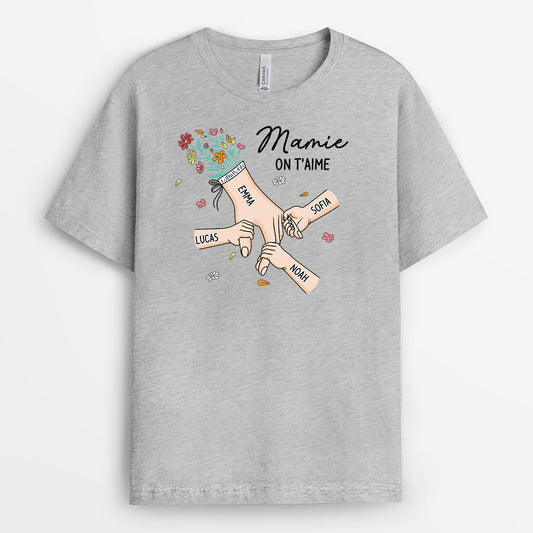 8227AFR2 main dans la main t shirt personnalise maman mamie 8227a6paa