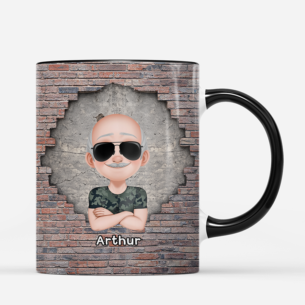 8244MFR3 effet dimpression 3d papa drole et courageux mug personnalise papa papy 8244mtqhb