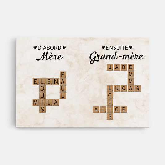 8314CFR1 dabord maman ensuite mamie toile mots croises personnalises 8314c8p5a