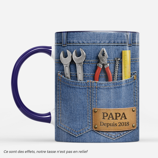 8327MFR1 effet dimpression 3d papy papa bricoleur cadeau mug personnalise papa papy 8327msftb