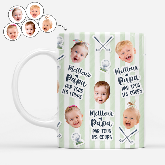8328MFR1 meilleur papa papy golfeur mug photo personnalise 8328msfwb