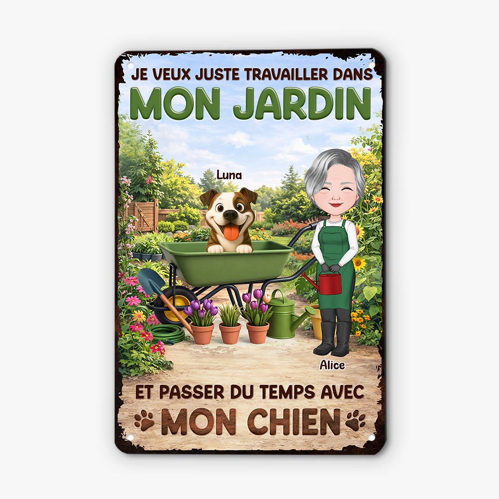 8343EFR2 plaque metallique personnalisable_ pour jardin passer du temps avec chien 8343eskzc