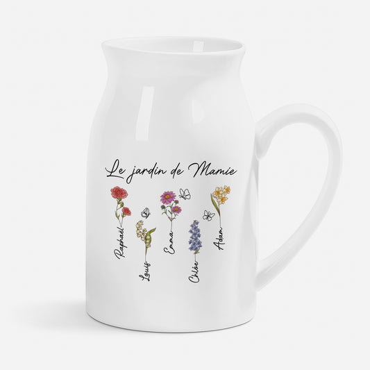 8357OFR1 dessin le jardin de mamie maman vase a personnaliser 8357osp5a