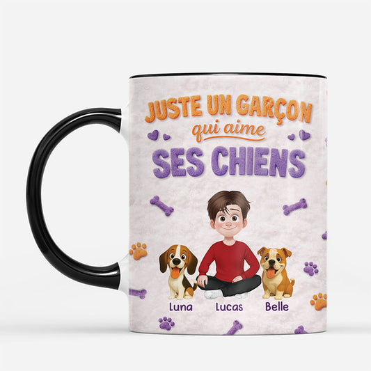 8360MFR2 effet dimpression 3d juste une fille et son chien mug personnalise chien_ avec dessin 8360mtptc